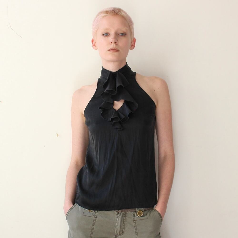 Y2K Black Silk Cami – Minimalist Express Tank